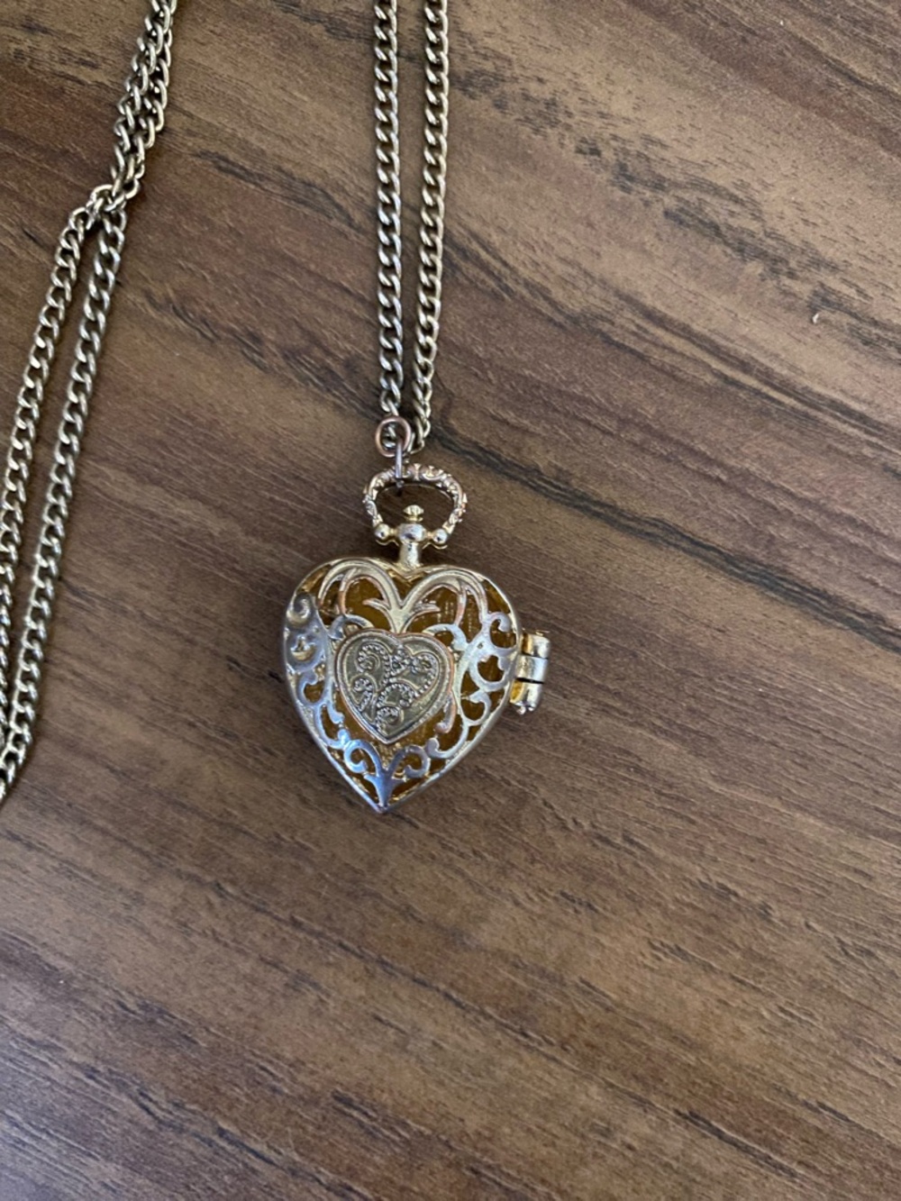 Claire's Gold Heart Locket Necklace- 20 inch
